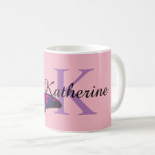 Funky Chic Butterfly Monogram Café Mug (Devant droit)