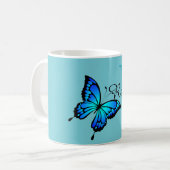 Funky Chic Butterfly Monogram Coffee Mok (Voorkant links)