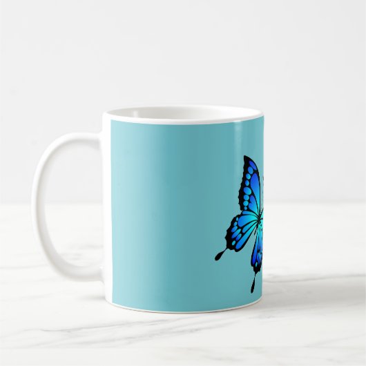 Funky Chic Butterfly Monogram Coffee Mok (Links)