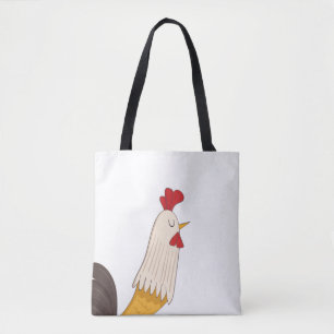 Funky Chicken Doodle Illustratie Leuke canvas tas