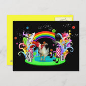 Funky Chicken Party Briefkaart (Voorkant / Achterkant)