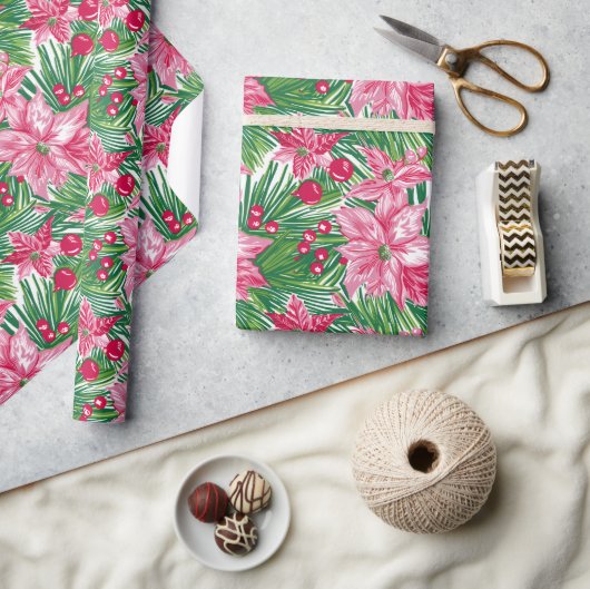 Funky Christmas Foliage Patterned  Cadeaupapier (Crafts)