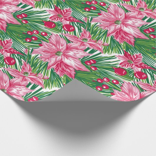 Funky Christmas Foliage Patterned  Cadeaupapier (Hoek)