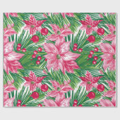 Funky Christmas Foliage Patterned  Cadeaupapier (Vlak)