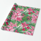 Funky Christmas Foliage Patterned  Cadeaupapier (Uitgerold)