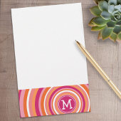 Funky Circle Pattern met Monogram Briefpapier