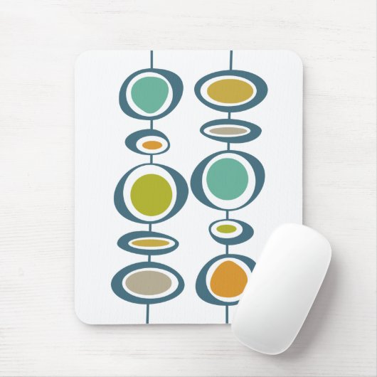 Funky Circles Groen Turquoise Sinaasappel Mid Cent Muismat (Met muis)