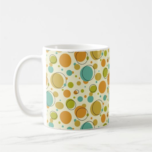 Funky Circles medio midden eeuw Modern Patroon Koffiemok (Links)
