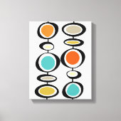 Funky Circles Middeleeuwse moderne kleurrijke retr Canvas Afdruk (Voorkant)