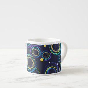 Funky cirkels navyblauwe espressokop espresso kop