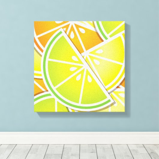 Funky citruswig canvas afdruk (Insitu (Houten vloer))