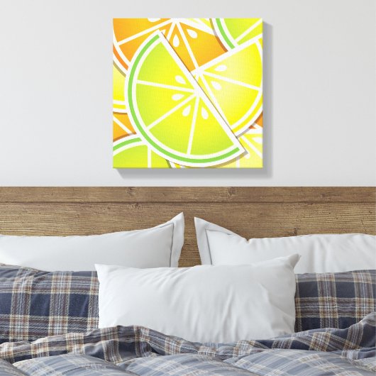 Funky citruswig canvas afdruk (Insitu (Slaapkamer))