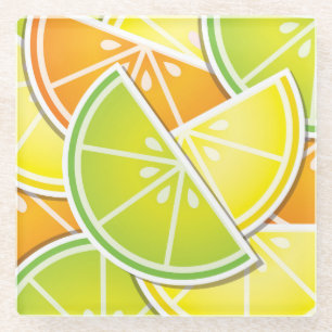 Funky citruswig glazen onderzetter