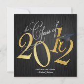 Funky Class of 2012 Invitations (argent/or) (Devant)
