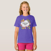 Funky Cloud Birthday Girl Ringer T-Shirt (Voorkant volledig)