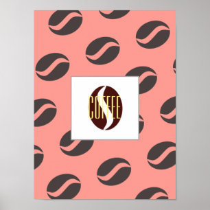 Funky Coffee Beans Patroonlijst Word Poster
