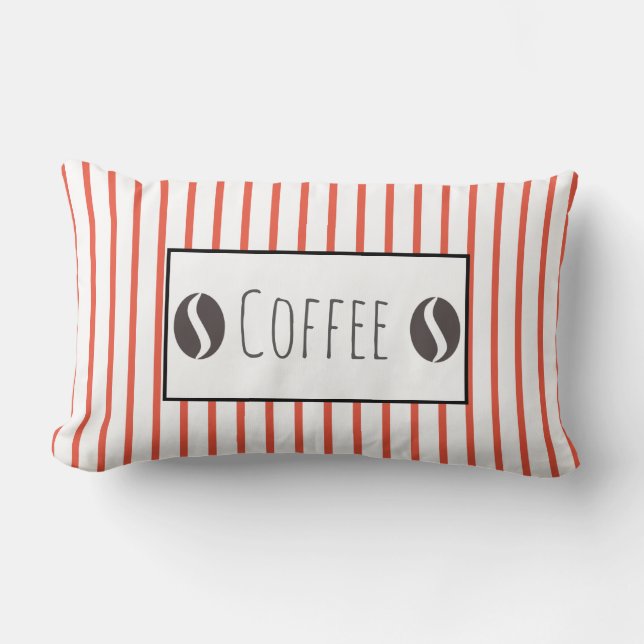 Funky Coffee Beans Stripes Cushion Sierkussen Kussen (Voorkant)