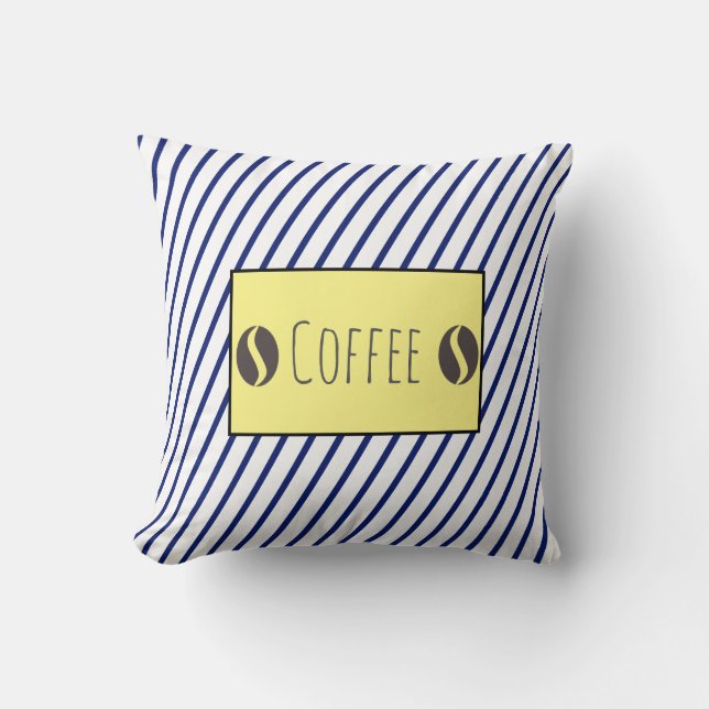 Funky Coffee Beans Stripes Kussen Worpkussen (Voorkant)