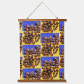 Funky Coffee Lover Beans Texture Hangend Wandkleed (Voorkant)