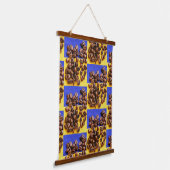 Funky Coffee Lover Beans Texture Hangend Wandkleed (Gebogen)