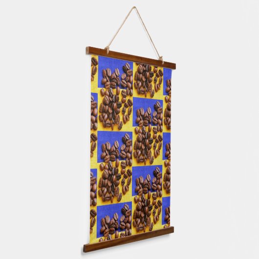 Funky Coffee Lover Beans Texture Hangend Wandkleed (Gebogen)
