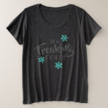 Funky Cold Weather Blues<br><div class="desc">Si le temps froid vous donne un coque du bleu,  c'est un top décontracté parfait pour vous ! Des flocons de neige éparpillés entourent le texte fantaisiste annonçant que "C'est du froid frémissant !"</div>