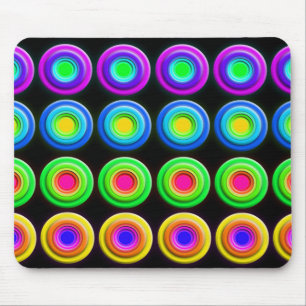 Funky Colorful 3D Circles Muismat