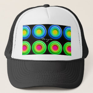 Funky Colorful 3D Circles Trucker Pet