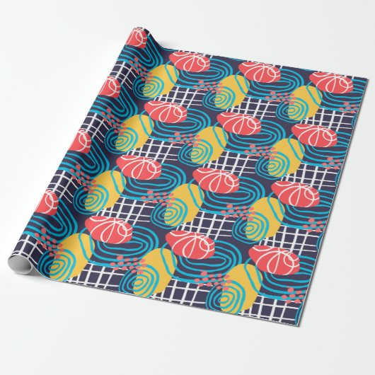 Funky Colorful Abstract Cadeaupapier (Uitgerold)