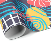 Funky Colorful Abstract Cadeaupapier (Rol Hoek)