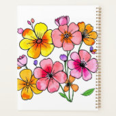 Funky Colorful Flowers Planner (Achterkant)