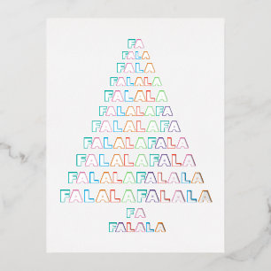Funky Colorful Fun FA LA Seasonal Silver Gold Folie Feestdagen Briefkaart