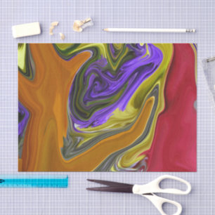 Funky Colorful Liquid Wave Tissuepapier