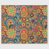 Funky Colorful Pattern Cadeaupapier (Vlak)