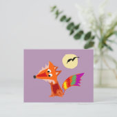 Funky Colorful Red Fox Art Design Briefkaart (Staand voorkant)