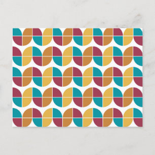 Funky Colorful Retro 70s  Geometric Pattern Feestdagenkaart