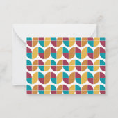 Funky Colorful Retro 70s Geometric Pattern Notitiekaartje (Achterkant)