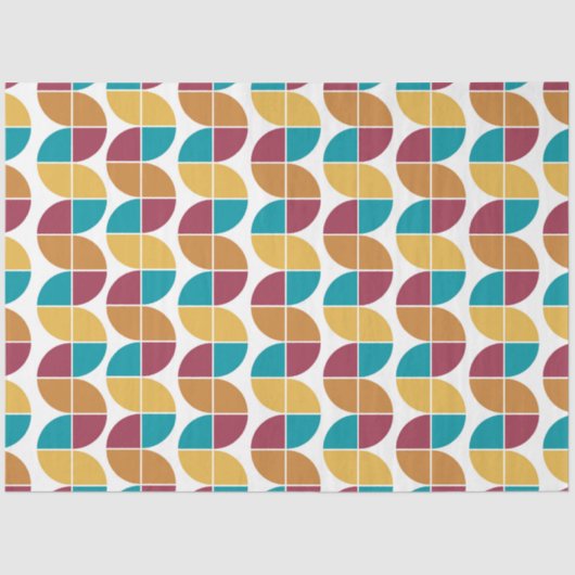 Funky Colorful Retro 70s  Geometric Pattern Tissuepapier (Voorkant)