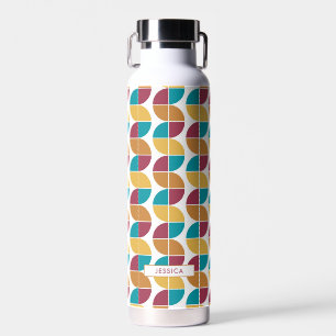 Funky Colorful Retro 70s Geometric Pattern Waterfles
