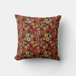 Funky Colorful Retro Squares Pillow Kussen