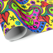 Funky Colorful Valentijn Pattern Cadeaupapier (Rol Hoek)