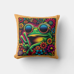 Funky Cool Frog Vredesteken Kussen