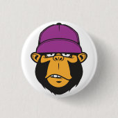 Funky Cool Monkey Ronde Button 3,2 Cm (Voorkant)