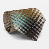 Funky Cool Multi Brown Wavy Zig Zag Pattern Stropdas (Opgerold)