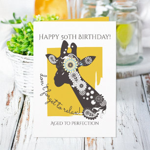 Funky Coole Giraffe Inspirerende Verjaardag Kaart