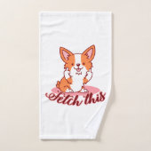 Funky Corgi Chien moyen Dog Extraire ceci (Serviette à main)