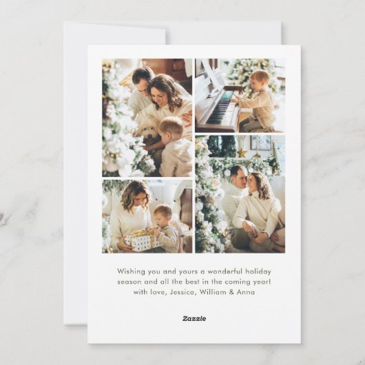 Funky Country Boho Christmas Wreath 5 Photo Feestdagenkaart (Achterkant)