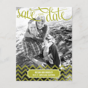 Funky Couple Save The Date Briefkaart - Groen