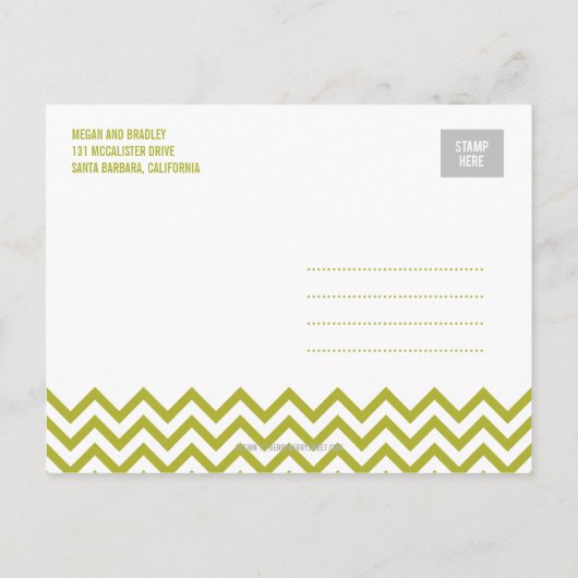 Funky Couple Save The Date Briefkaart - Groen (Achterkant)