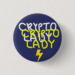 Funky Crypto Lady Energy Power Sign Ronde Button 3,2 Cm